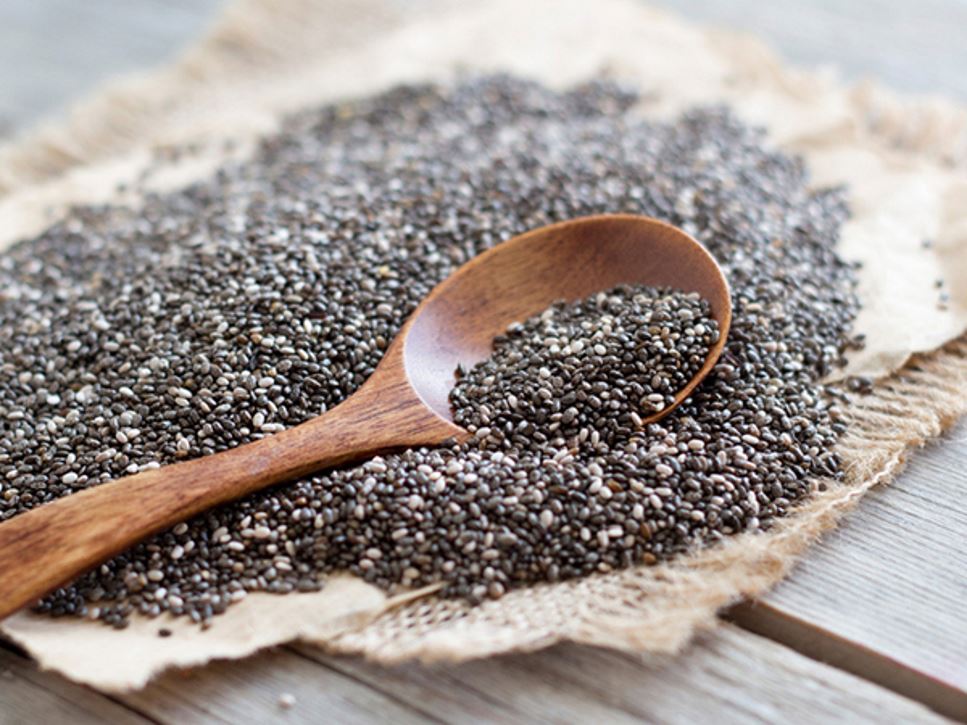 chia seeds on spoon